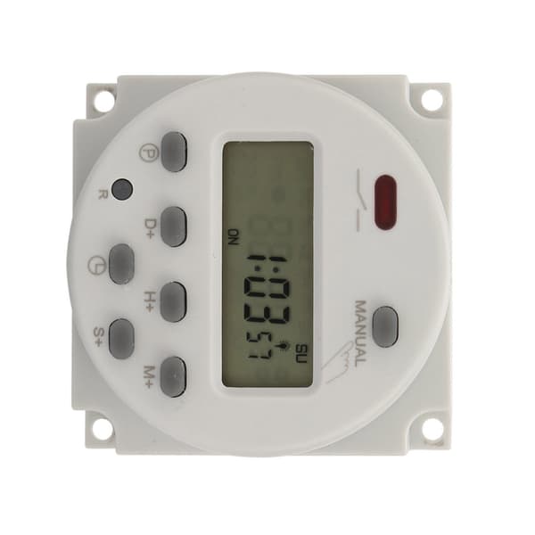 7-dagers programmerbar digital display timerbryter 1S til 168 timer 5VA 5V DC