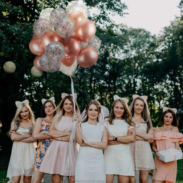 33 st set, 40 tums roséguld folie digitala ballonger, dekoration för bröllopsfödelsedagsfest. —Rose Golden-25,