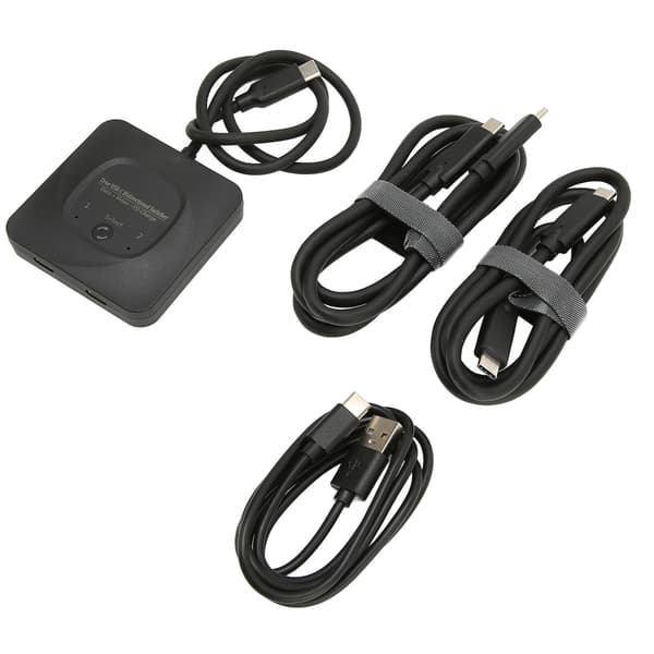 USB C Switch 2 inn 1 ut, Plug and Play 8K 60Hz HD Bi-direksjonell Switcher Splitter med strømindikator for datamaskiner
