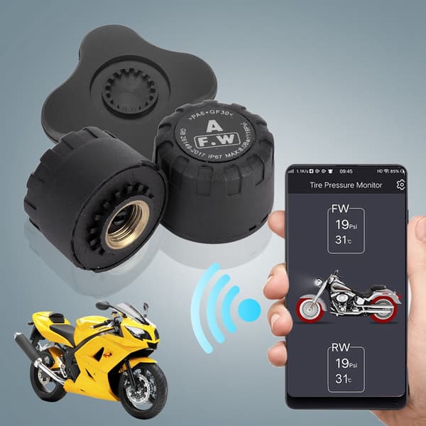 2. Motorcykel Bluetooth TPMS Dæktryksovervågning Ekstern Intern Sensor IP67