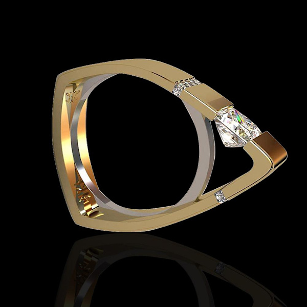 Mode Kvinnor Geometri Hollow Triangle Strass Finger Ring Dekor Smycken Present US 8