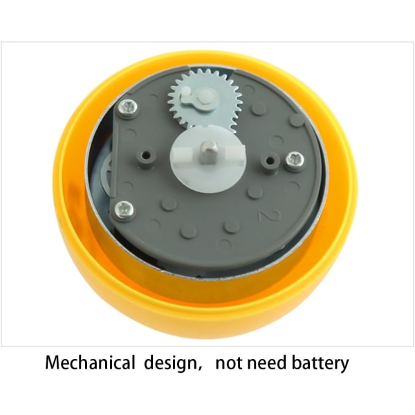 Hauska keitetyn munan kypsennysajastin, 1 tunnin lasten mekaaninen ajastin keittiöön, opiskelu, kotitehtävä, urheiluharjoitus (keltainen)