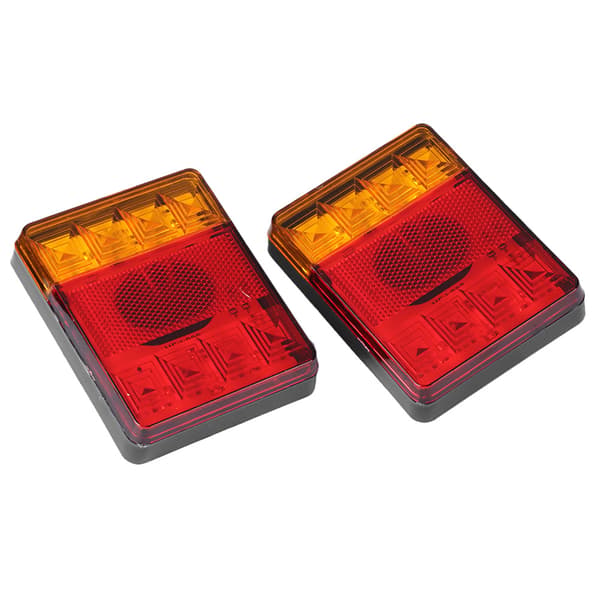 2 stk. 12V LED Baklys Blinklysindikator Vanntett Støtsikker for Tilhengere Lastebiler Båter