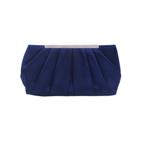 Clutch kvällsväska Elegant veckad satin Formell handväska Enkel stilig handväska för kvinnor A916-931 Dark Blue