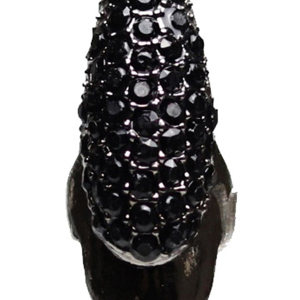 Eagle Claw Rock -tyylinen unisex sormus metalliseos pitkä sormenpää tekojalokivi kynsisormus Cosplay-tarvikkeet Black S