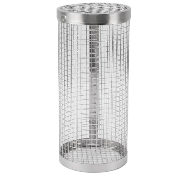Grillkurv i rustfrit stål, cylinder, rullegaffel, krog til udendørs camping