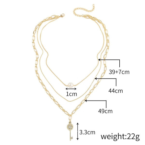 Halsband Heart Pearl Metallic Element Choker Modesmycken B1609 N2003-23