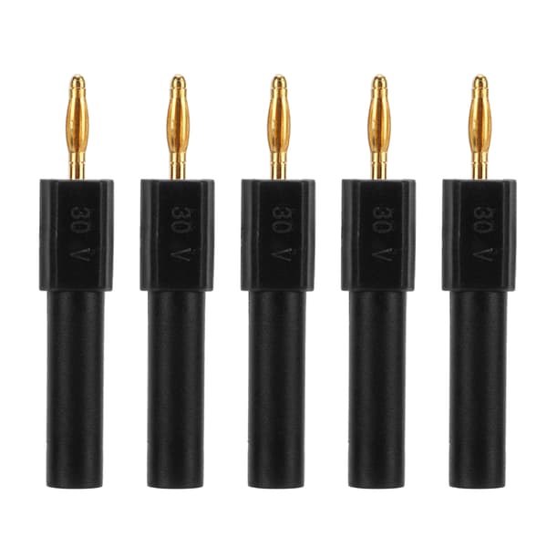 5 stk Stærk tilslutning 2 mm til 4 mm Banan Plug Konvertering - Sort