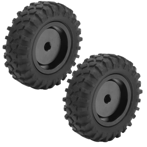 Lastbilshjul gummidæk til WPL D12 1/10 RC-bil (2 stk., 55 mm diameter, aluminiumslegering) - sort
