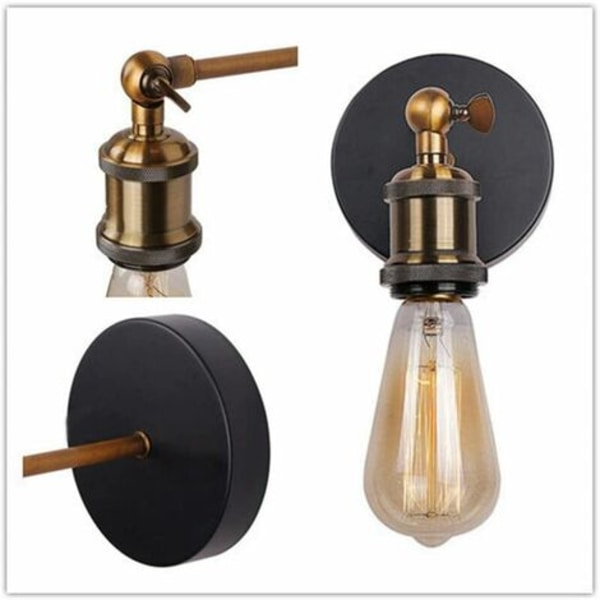 2 Retro Vintage Style Seinävalaisin E27 Kierrelamppu baariin Ravintola Kahvila Pronssi - Set