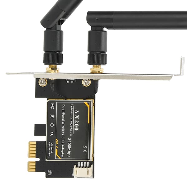 Intel AX200 5G WiFi-kort Dual Band Bluetooth 5.1 PCIE trådløst kort med antenne for Windows 10 64bit Linux PC stasjonær