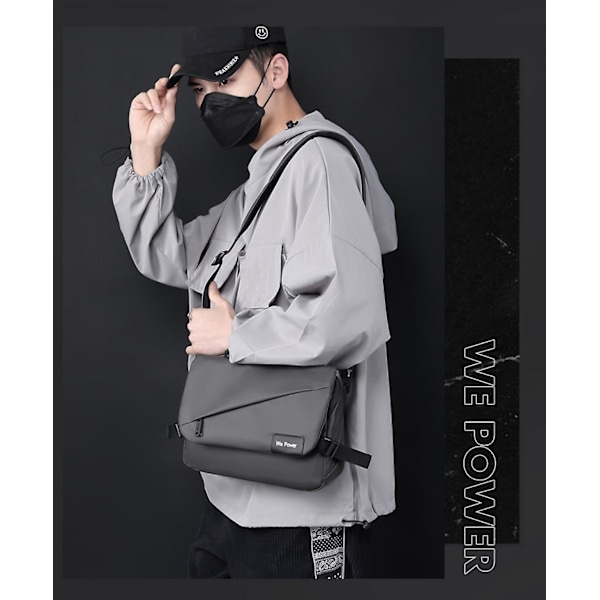 Messenger Bag - Vogue-olkalaukku, jossa on useita taskuja - täydellinen työhön tai kouluun, harmaa)
