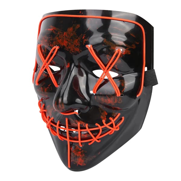 LED-Halloween-pelottava hehku naamio asu (punainen)