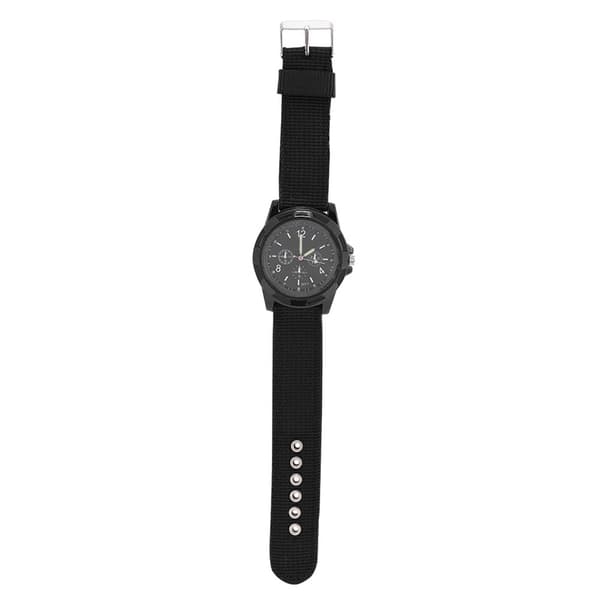 Militær Nylonrem Analog Digital Klokke Svart