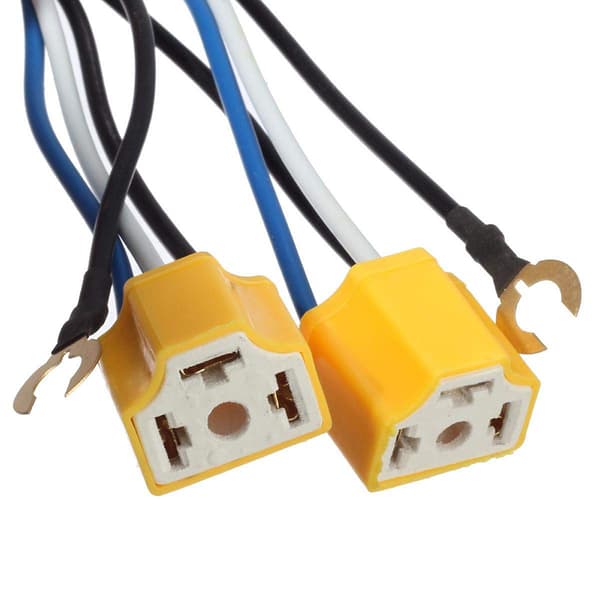 2 Forlygter H4 Forlygte Pære Keramisk Stik Propper Relæ Ledningsnet Kit 12V
