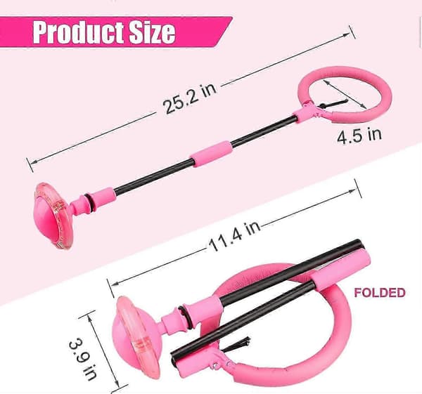 Hoppboll för barn - Vikbar Flash Wheel Hoppboll, Utomhusleksaker, Ny 2026 Pink