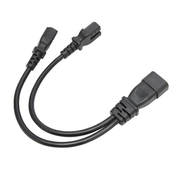 IEC320 C14 til Dobbelt C15 Han til Hun Strømsplitterkabel til Skrivebordslampe Printer Projektor 100 250V 32 cm