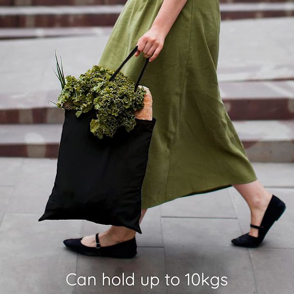 Stoftaske til kvinder, Genanvendelige indkøbstasker, Søde muleposer Æstetisk til Shopping, Strand, College A916-304 Black