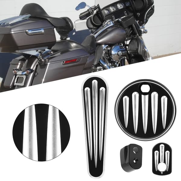 Drivstofftankdør &amp; Dash Insert &amp; Tennhette Kit Stripe Style Passer for FLHX / FLHT / FLTR / FLHTCUTG