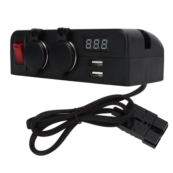 Billader Adapter 2 USB Oplader Digital Display Strømforsyning Batteri Adapter