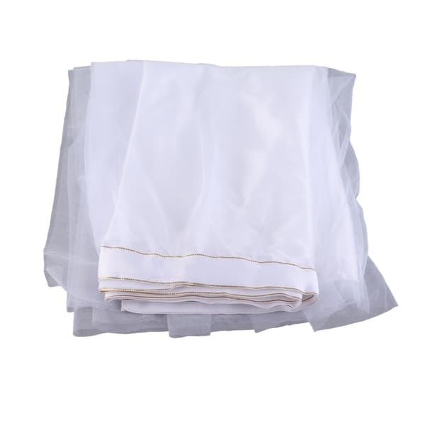 Bordsduk Mjuk Fluffig Stretchig Tyll Bröllopsbordslöpare Bordskjol Bröllopsbordsdekorationer Vit 183x75cm (6x2,5ft)
