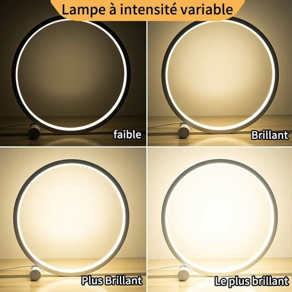 6W hvid skal (touch-version) natbordslampe varmt lys berøringsfølsom 3 farver 10 lysstyrke moderne rundt design, f