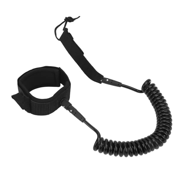 Justerbart Elastiskt TPU Surfbrädeskoppel 8ft 2.44m Svart Omlindad Ankelrem för Paddleboards Longboards