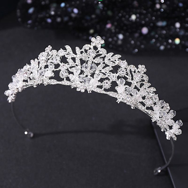 Bröllopshuvudbonader lyxig legering mosaik med strass kristaller pannband för kvinnligt bröllopshår Rose Gold