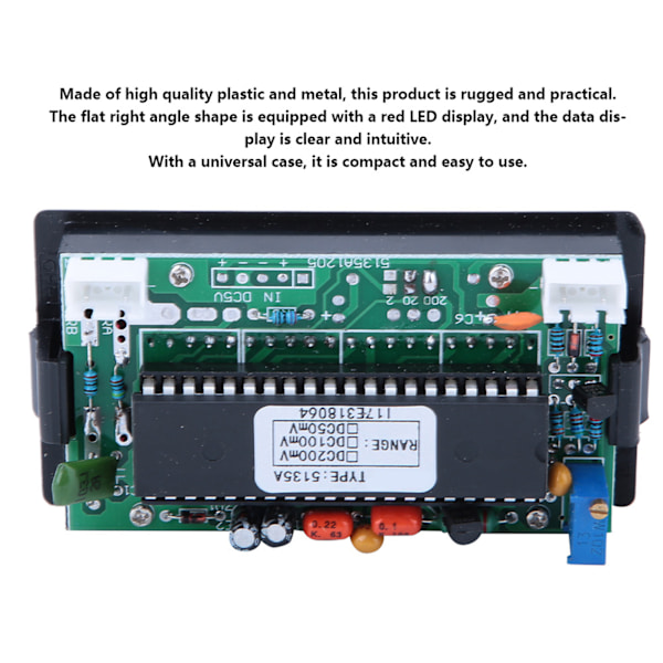 Højpræcisions 5135A DC 5V Digital Panel Voltmeter LED Display DC 50mV 100mV 200mV