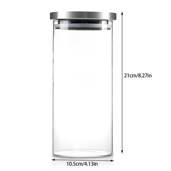 1000ml Glasburk Kaffebönor Kök Matbehållare Rostfritt Stållock