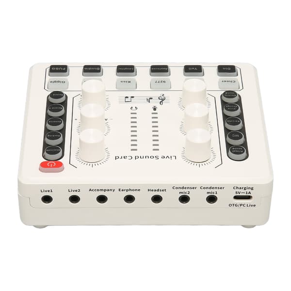 Live Lydkort Multiple Voice Effects Mini Mikserbrett for Streaming Hjemme KTV