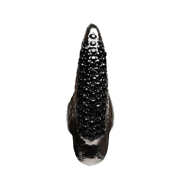 Eagle Claw Rock Style Unisex Ring Legering Lång fingerspets Rhinestone Nagelring Cosplay Accessaries Black M