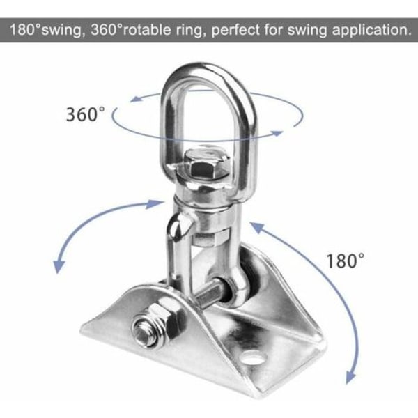 Takkrok i rostfritt stål, 250 lb kapacitet, 360° svängbar gungkrok för betong, hängmatta, verandastol, gunga, yoga,
