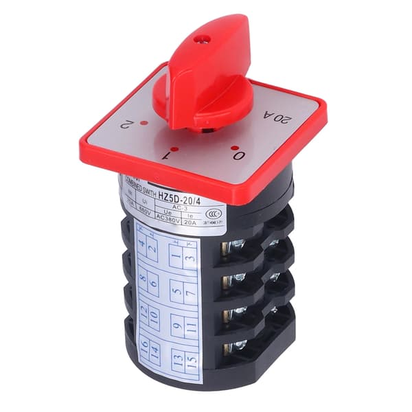 BERM Kamströmställare 4 Terminaler 3 Positionskontroll Rotary Selector AC380V 20A