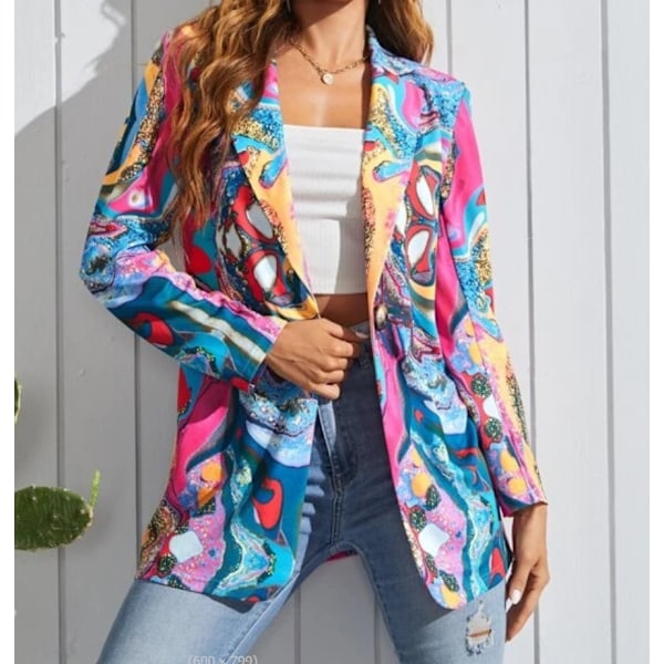 Naisten printed bleiseri Pink M
