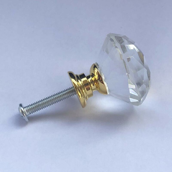 Flerfarget skap dørhåndtak med diamant krystallhåndtak (10 stk gullbase) Universal kjøkkenskap
