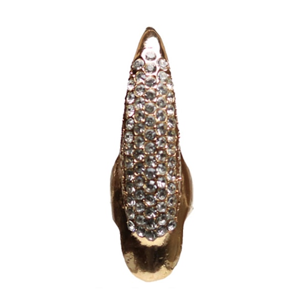 Eagle Claw Rock Style Unisex Ring Legering Lång fingerspets Rhinestone Nagelring Cosplay Accessaries Golden M