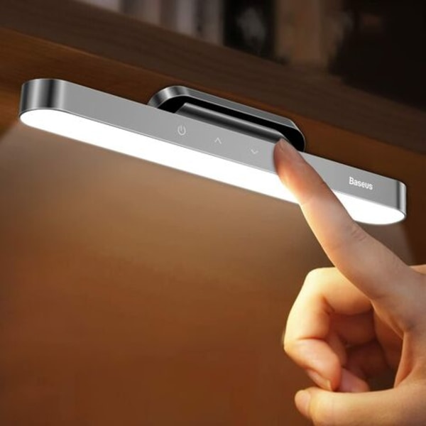 LED skrivebordslampe, Baseus Night Light Magnetic Touch Bordlampe, Dæmpbar lysstyrkejustering Trådløs genopladelig nat