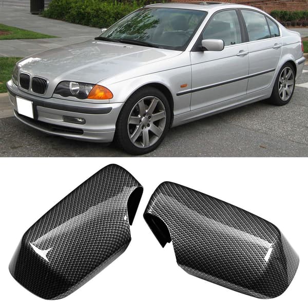 Dørside speildeksler i karbonfiberstil, tilleggsdeksler for E46 1998-2005