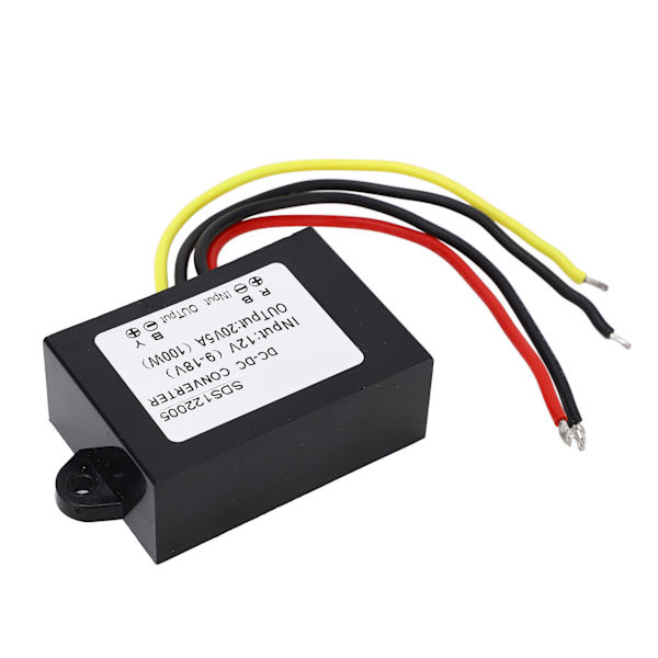 Høyeffektiv DC Boost Converter Modul 12V til 20V 5A med Plastikk Kasse
