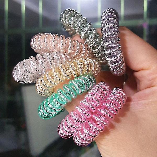Spiraaliset hiussiteet Puhelinjohto Ei ryppyjä, lommoja Tehokas ote poninhäntätelineet Hiustarvikkeet naisille Golden Beads