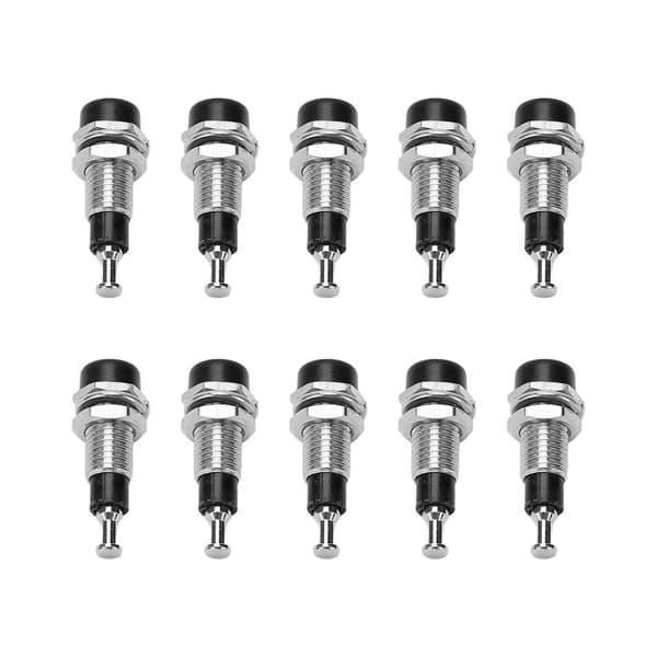 J40006 10 stk. 2 mm Nikkelbelagt Banan Hunn Jack Socket Panelmontering Bindepost Svart