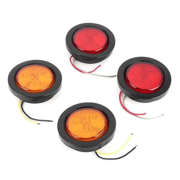 4 stk. 2,5 tommer LED Runde Blinklys 10V-30V Høj Lysstyrke Lampe til Lastbil Trailer Lorry