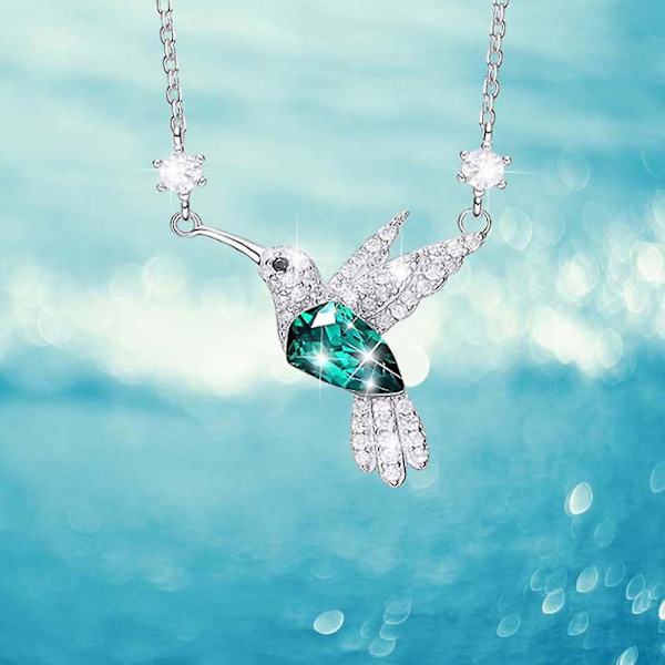 Damer personlighed Diamond Studded Hummingbird Chain Bird Fly Halskæde