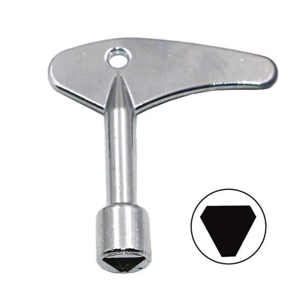 Trekantet skruenøgle vandmålerventil hovednøgle 1 stk sølv