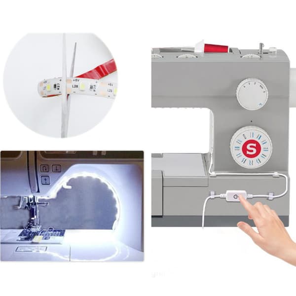 5V 30cm LED lysstrimmel 6500K US stik 110-240V
