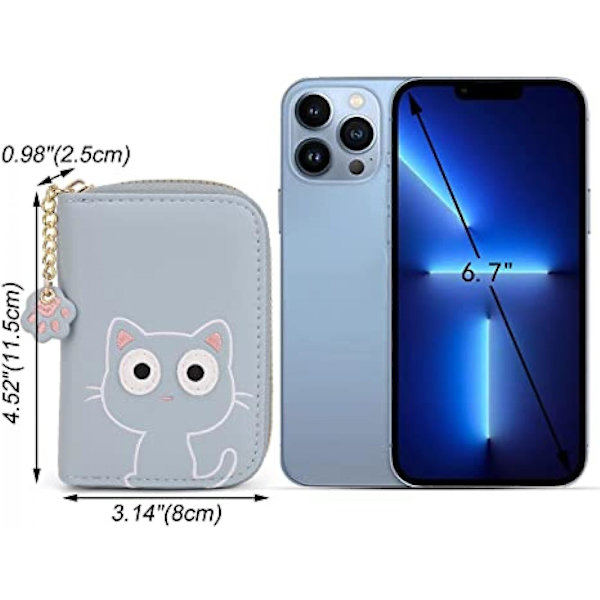 Kawaii Pung Til Piger Sød Kat Klo Lynlås Kort Bill Holder Organizer Kvinder Pung, Klo A916-794 Blue