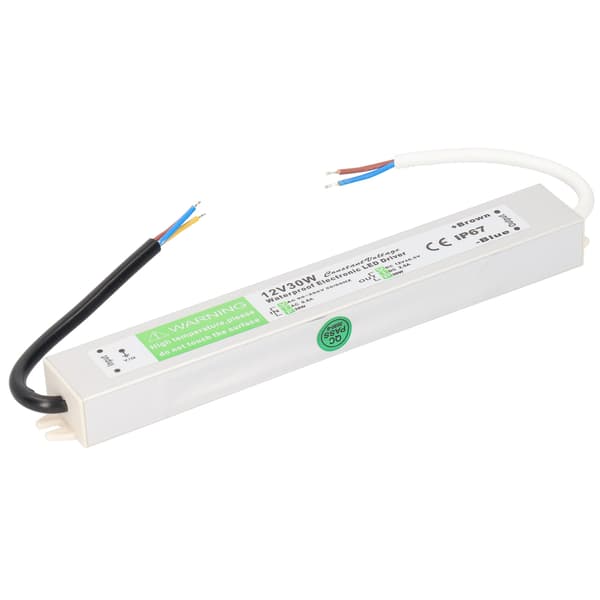 30W AC90-250V Vanntett Strømforsyning Transformator Adapter Tynn LED Driver DC12V