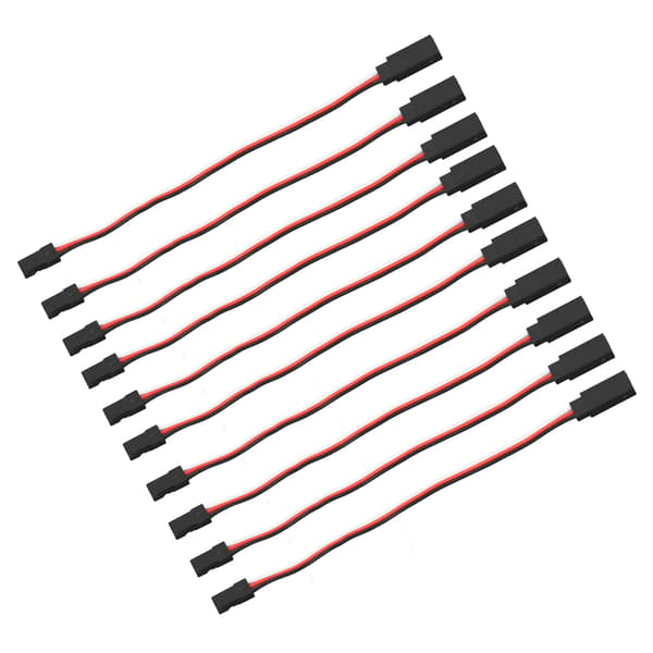 10 stk. 3-benet servo forlængerkabel modelbil servo drev forbindelsesledning messingkerne 200 mm han til hun