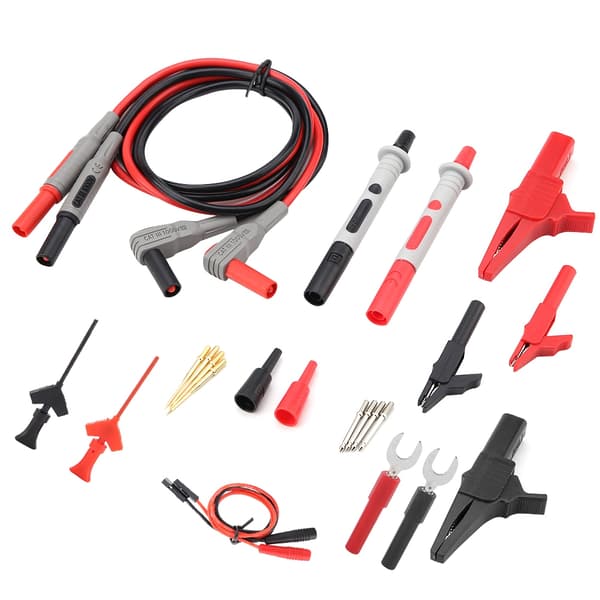 P1300D Digital Multimeter Testkablar med Krokodilklämmor Utbytbara Sondspetsar